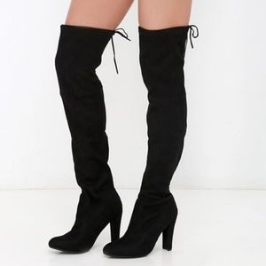 Steve Madden Gorgeous Black Suede Over the Knee B